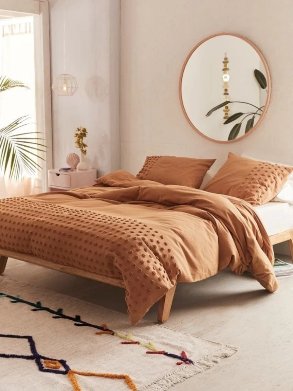 Urban Outfitters Tufted Dot 100% Cotton Duvet Cover In Honey